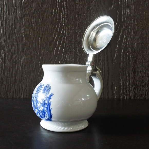 Vintage Domex Germany Pewter Lidded Heraldic Family Crest Ceramic Beer Stein Mug - Picture 4 of 6